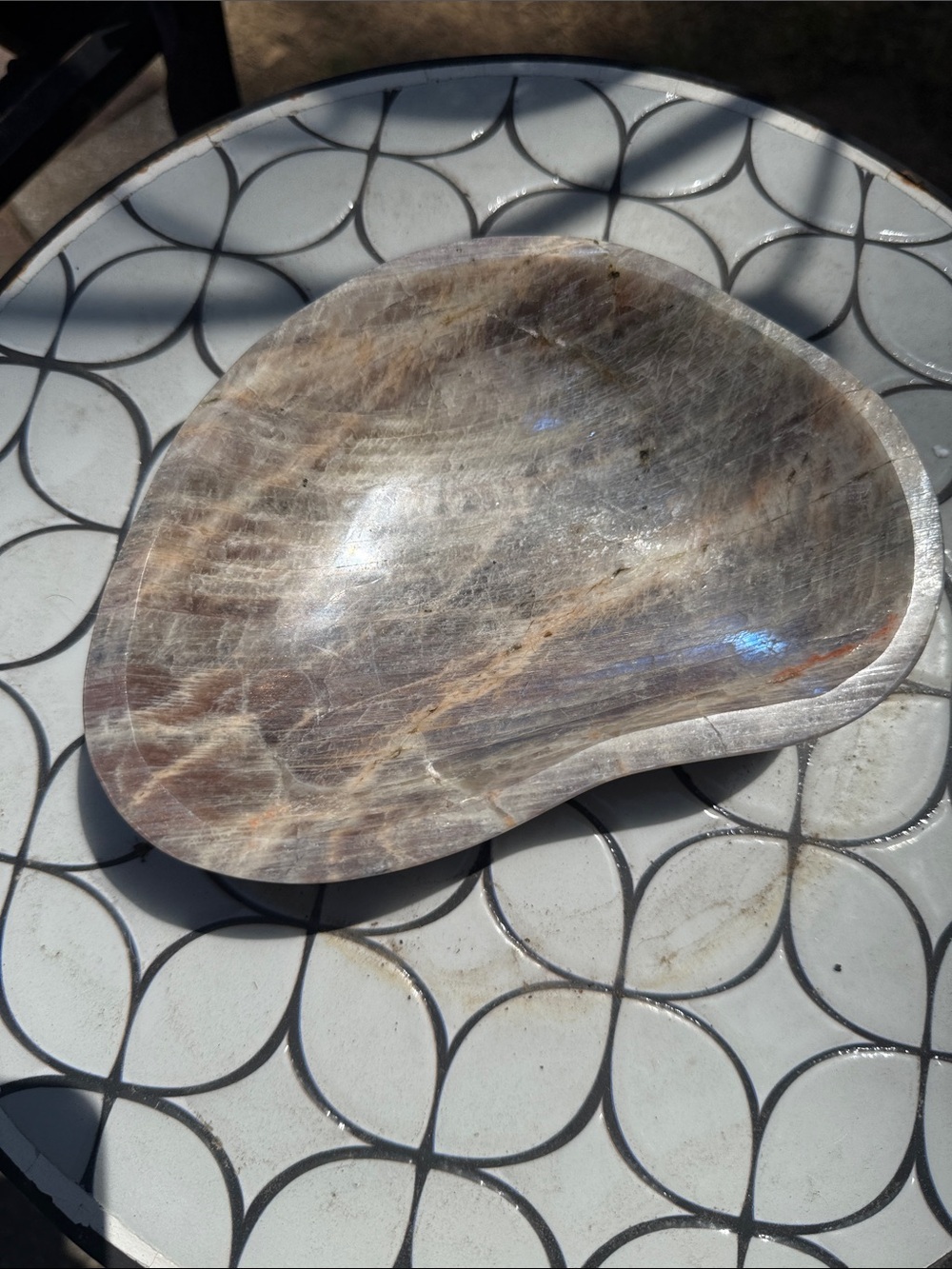 Moonstone and Sunstone Small Custom Bowl  7.25x 5” Approximately